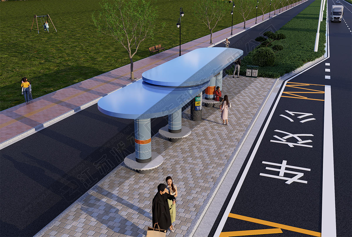 新款創(chuàng)意城市公交車停靠站