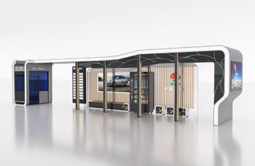 智能公交候車亭選配無(wú)人售貨機(jī)效果圖片