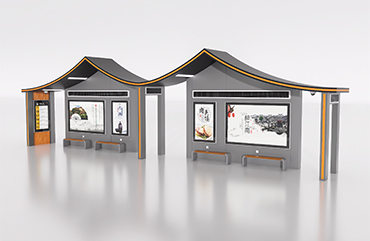 加長大型復(fù)古智能公交站臺