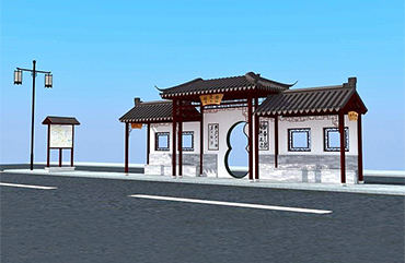 仿古公交站臺造價HCT-FG-3029