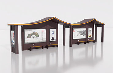 加長復(fù)古公交車站候車亭圖片